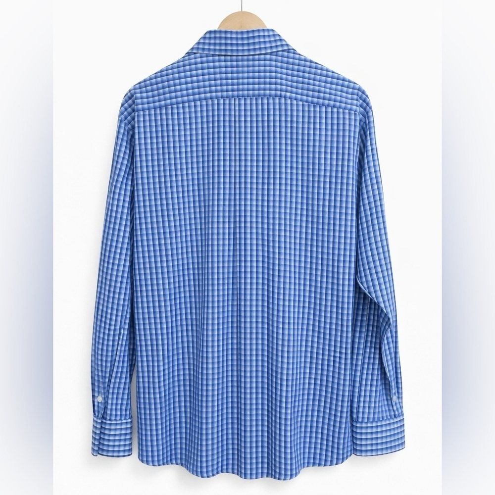 Michael Kors Men’s Blue Plaid Button Down Shirt Sz XL - Picture 5 of 6